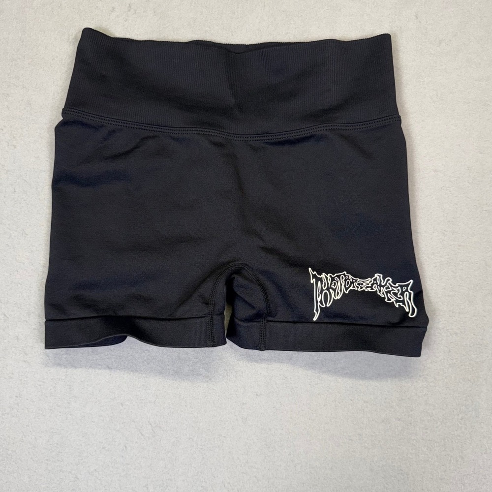 THOT BREAKER Black Scrunch Butt High Waist Biker Shorts S Chief Keef